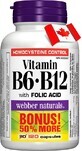 WEBBER NATURALS Vitamine B6+B12+Acide folique 1&#215;120 cps, compl&#233;ment alimentaire