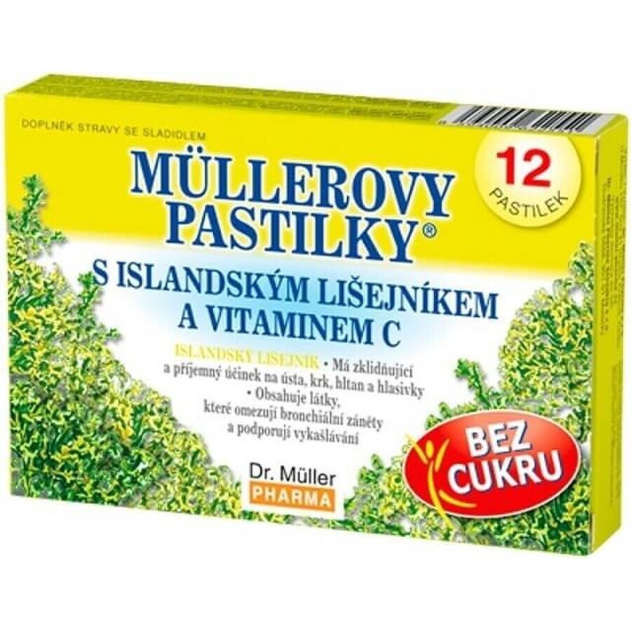 PASTILLES DE L'ÎLE DE MÜLLER. LICHEN ET VIT. C 1×12 pcs, pour l'expectoration