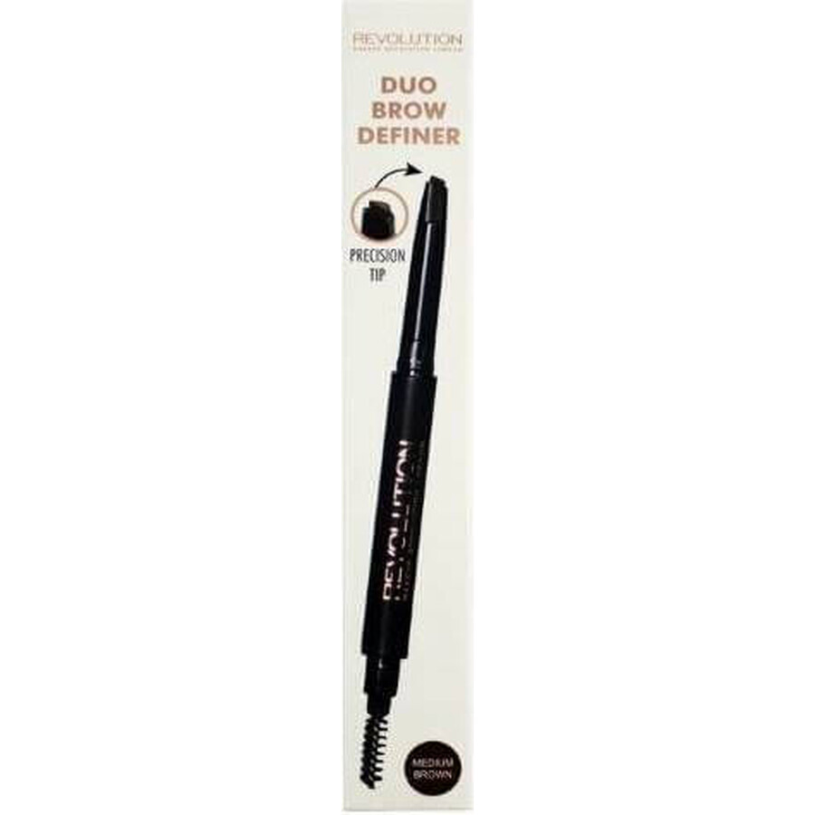 Revolution Duo Medium Brown Eyebrow Pencil 1×1 pc