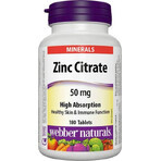 WEBBER NATURALS Zinc 50 mg Citrato 1×180 tbl, complemento alimenticio