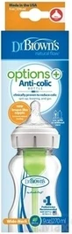Biberon Dr. BROWN'S OPTIONS+ 270 ml 1×1 pc, avec col large, 0M+, anti-colique, verre, blanc