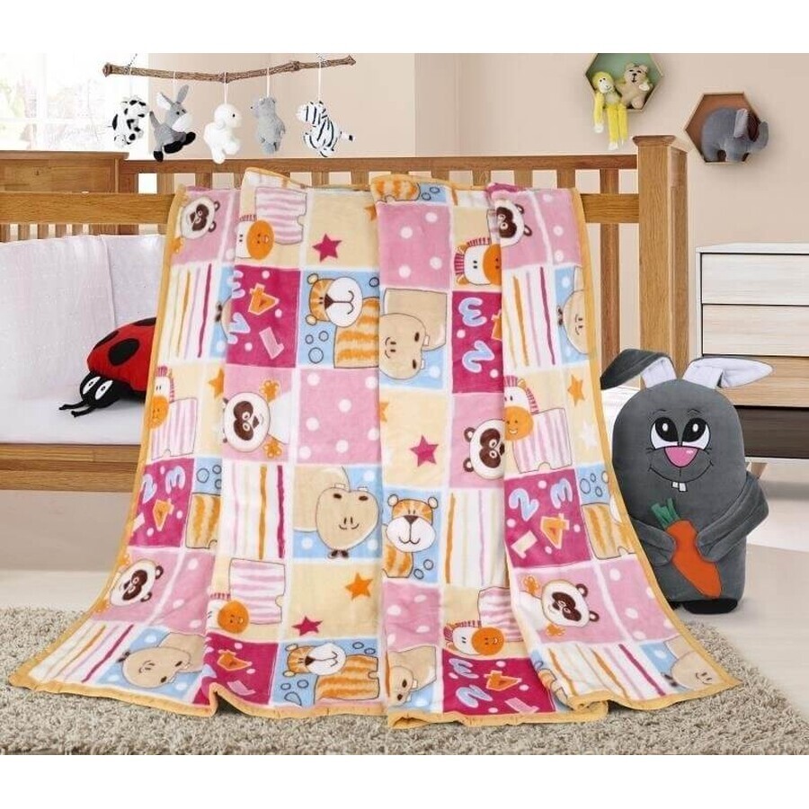 Babydecke ELLA 1003/119 N 100x155cm Patchwork rosa 1×1 Stück, Babydecke