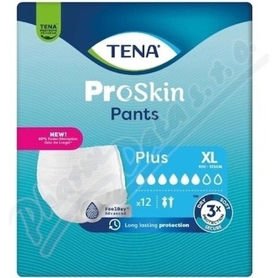 TENA PANTS PLUS EXTRA LARGE 1×12 pezzi, mutandine assorbenti elastiche, assorbimento 1440 ml, circonferenza fianchi 120-160 cm