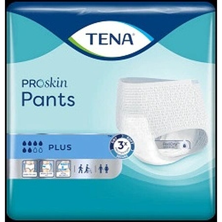 TENA PANTS PLUS EXTRA LARGE 1×12 pezzi, mutandine assorbenti elastiche, assorbimento 1440 ml, circonferenza fianchi 120-160 cm