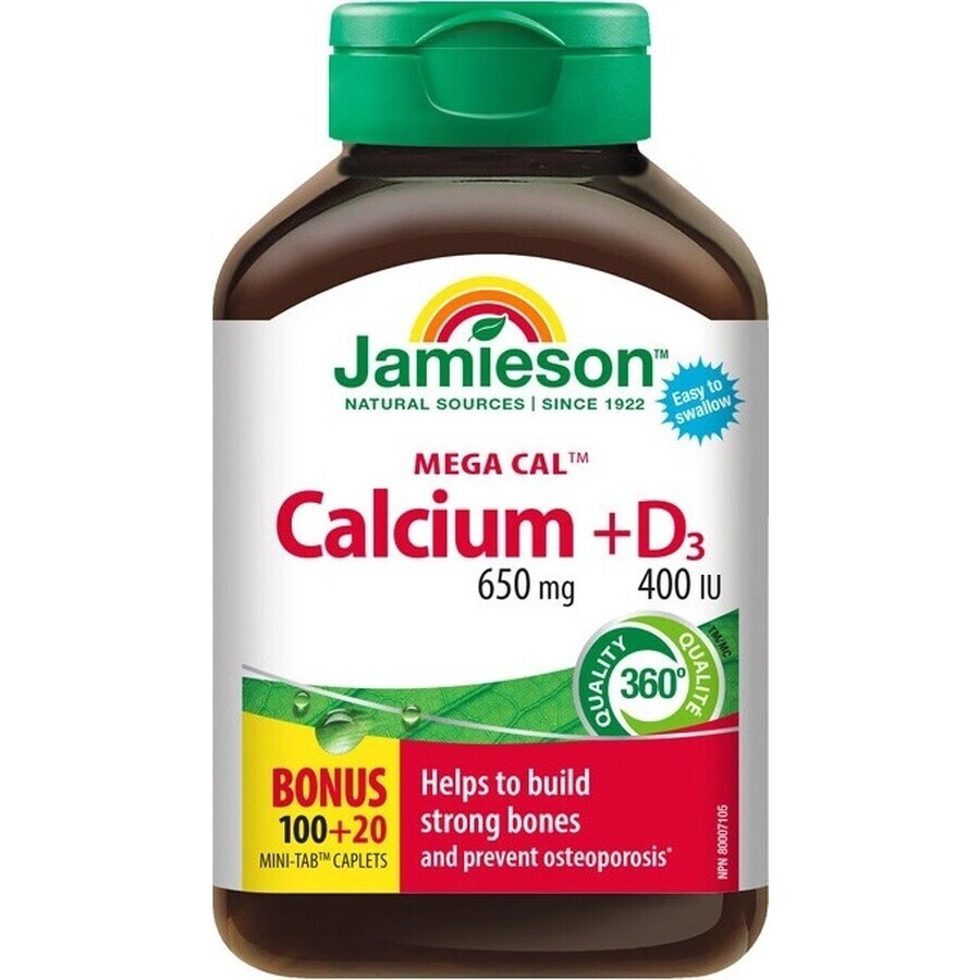 JAMIESON MEGA CAL CALCIUM + VITAMIN D3 1×120 tbl