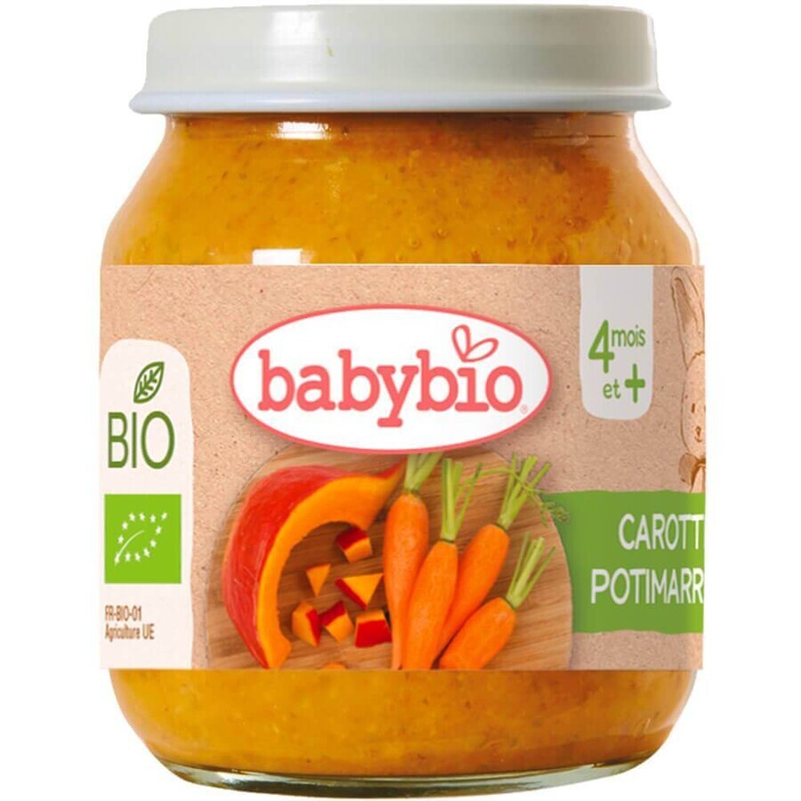 BABYBIO carota e zucca bio 1×130 g, snack vegetale bio