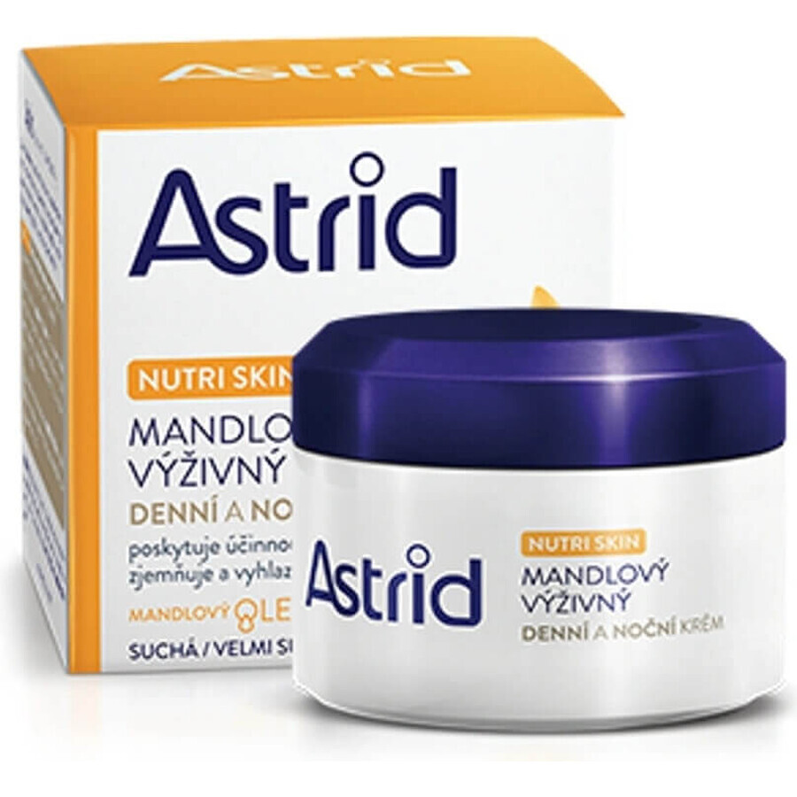 ASTRID ALMOND crème nourrissante de jour et de nuit pour peaux sèches et très sèches 50 ml 1×50 ml, crème pour les mains