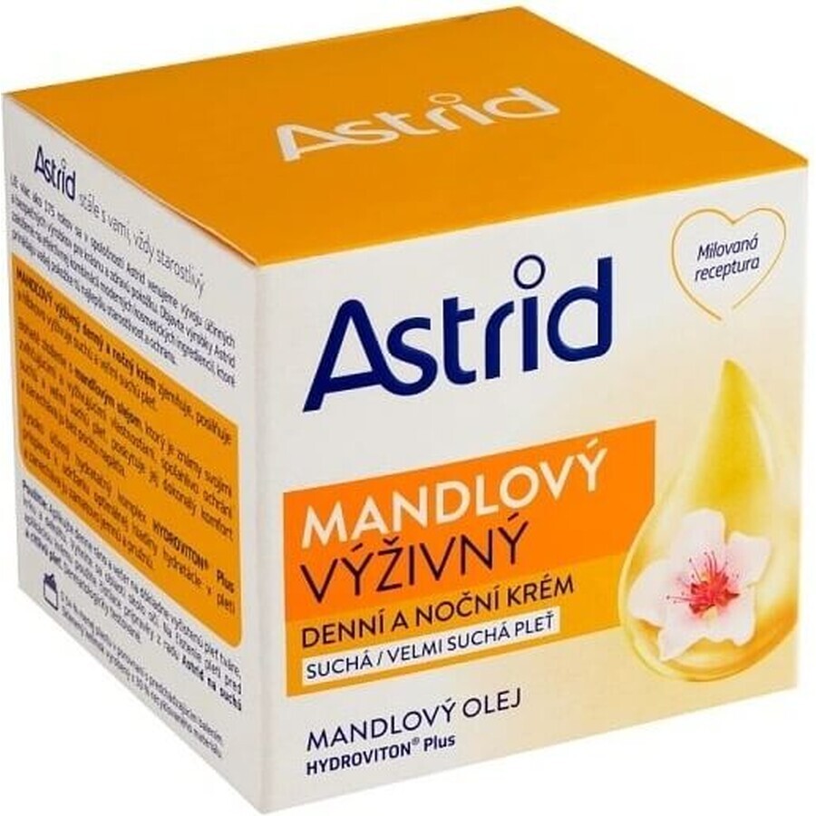 ASTRID ALMOND crème nourrissante de jour et de nuit pour peaux sèches et très sèches 50 ml 1×50 ml, crème pour les mains