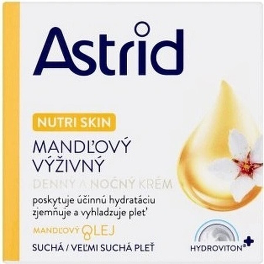 ASTRID ALMOND crème nourrissante de jour et de nuit pour peaux sèches et très sèches 50 ml 1×50 ml, crème pour les mains