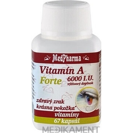 MedPharma Vitamine A 6000 UI Forte 1×67 cps, complément alimentaire