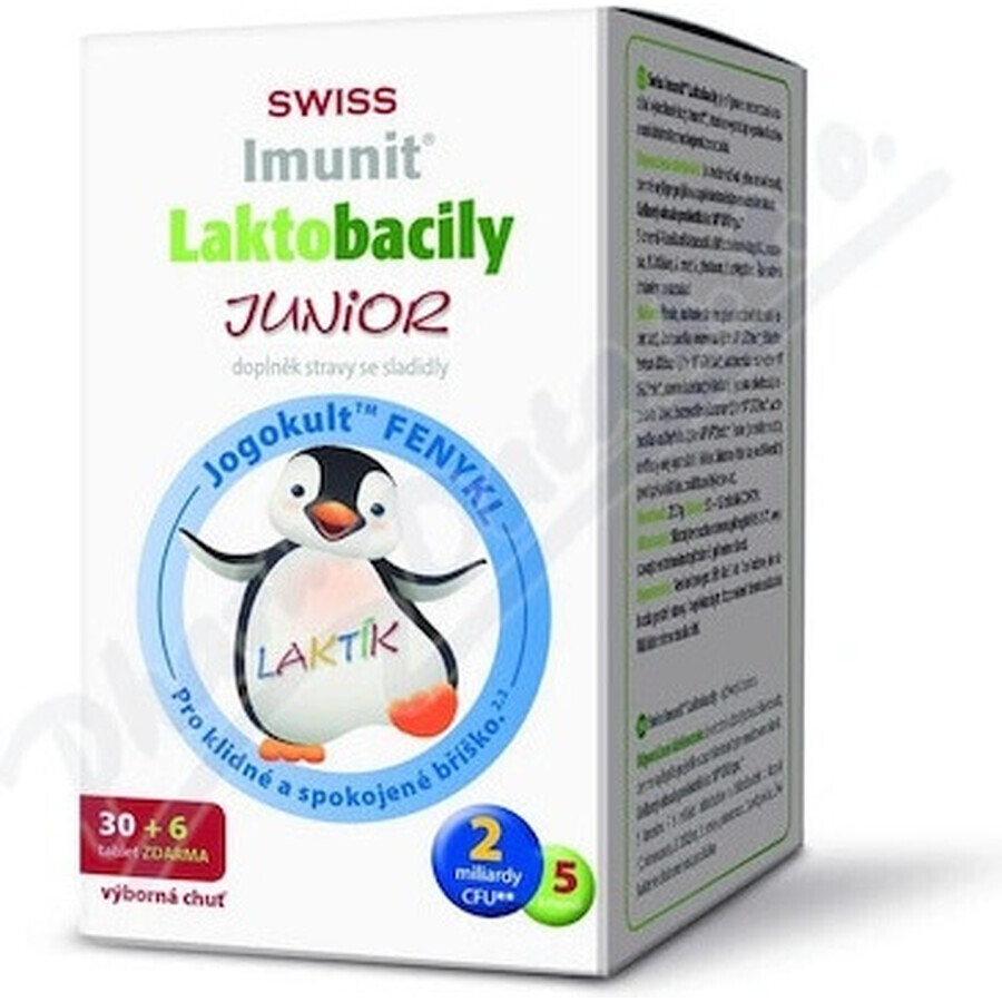 SWISS Lactobacilli JUNIOR Immunit + vitamine D3 30+6 tbl. 1×36 tbl, vitamines