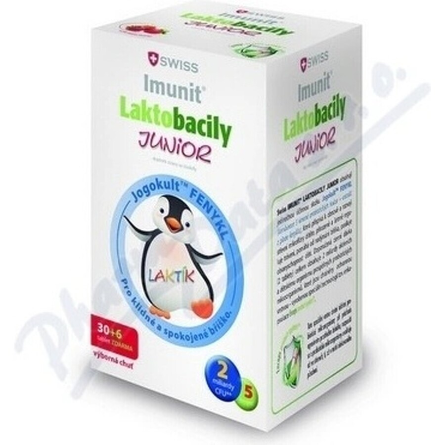 SWISS Lactobacilli JUNIOR Immunit + vitamine D3 30+6 tbl. 1×36 tbl, vitamines