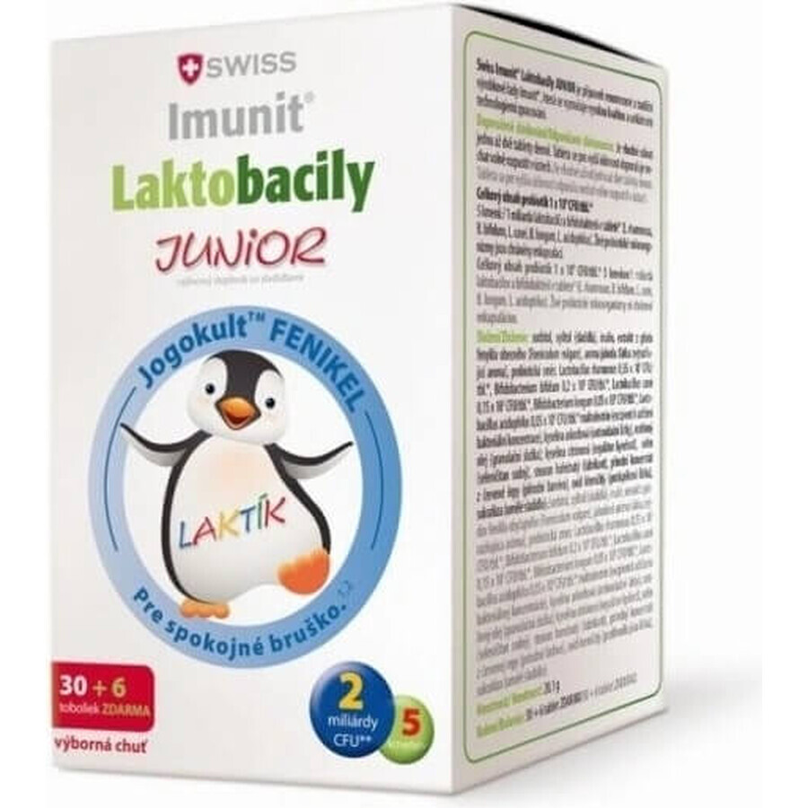 SWISS Lactobacilli JUNIOR Immunit + vitamine D3 30+6 tbl. 1×36 tbl, vitamines