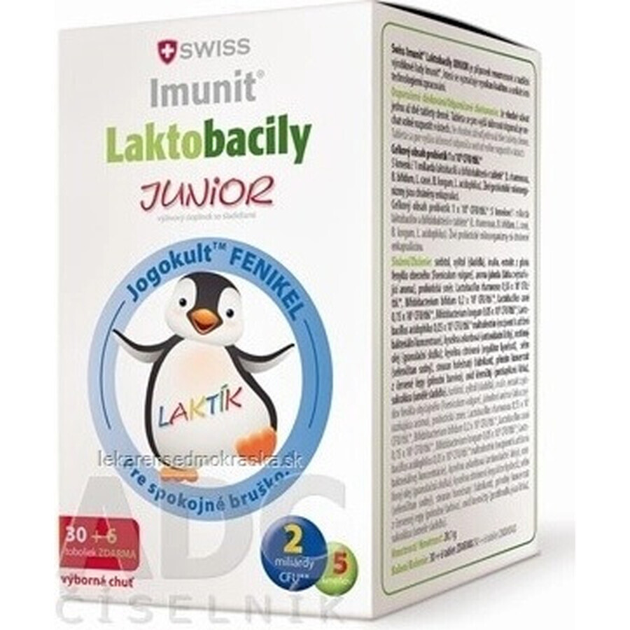 SWISS Lactobacilli JUNIOR Immunit + vitamine D3 30+6 tbl. 1×36 tbl, vitamines