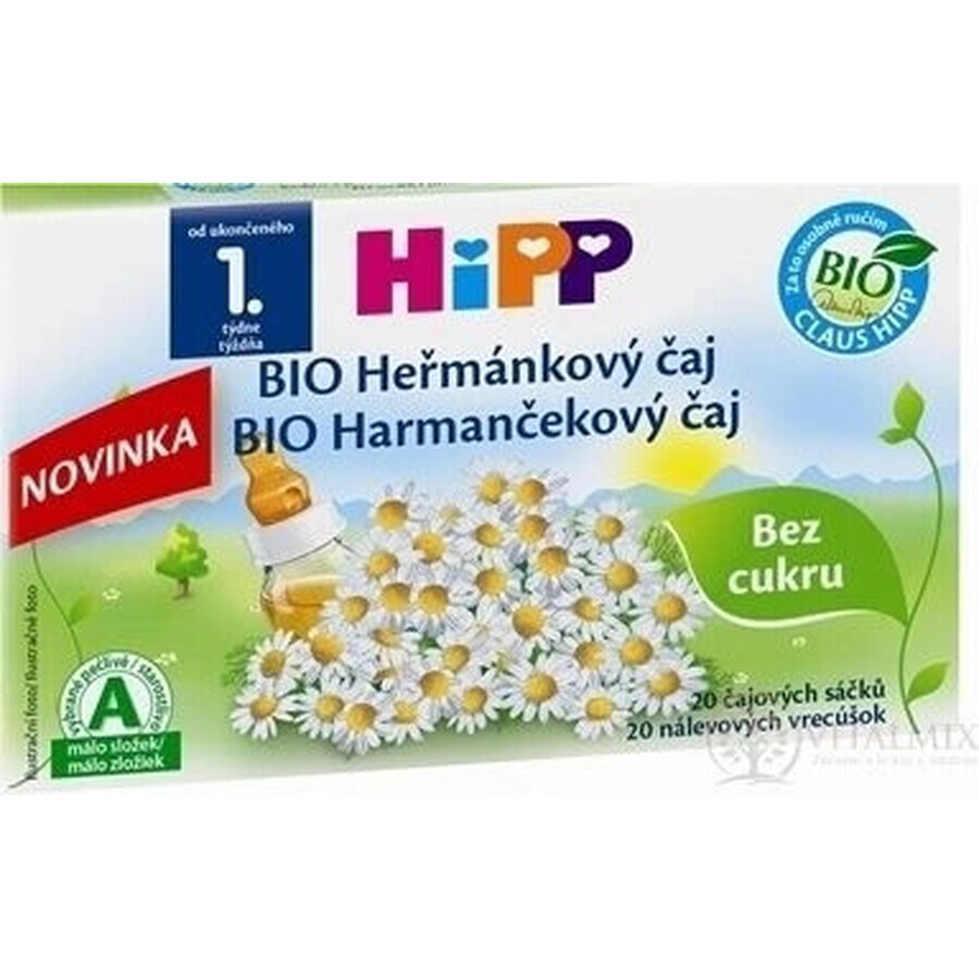 HiPP Organic Chamomile tea 20×1,5 g, thé à la camomille