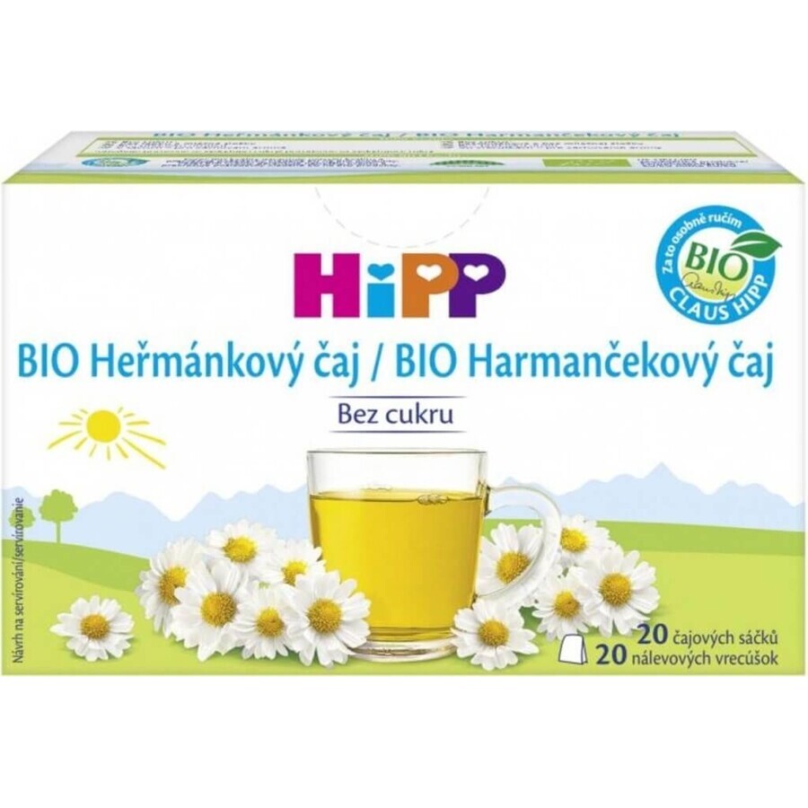 HiPP Organic Chamomile tea 20×1,5 g, thé à la camomille