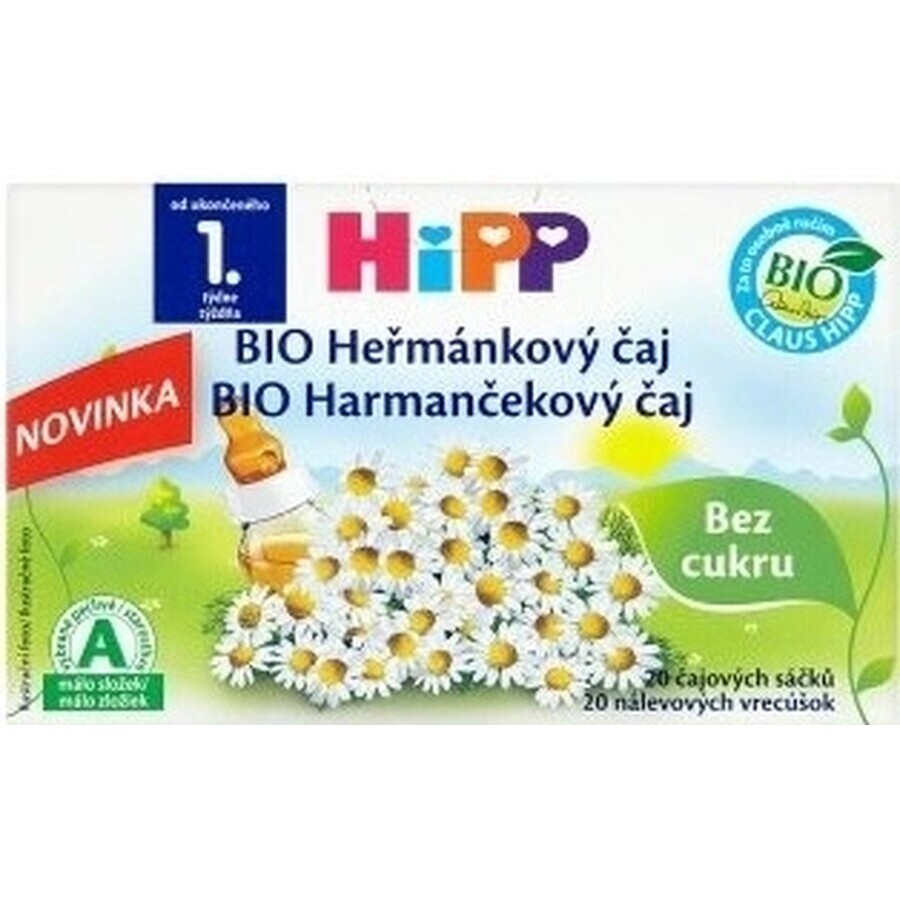 HiPP Organic Chamomile tea 20×1,5 g, thé à la camomille