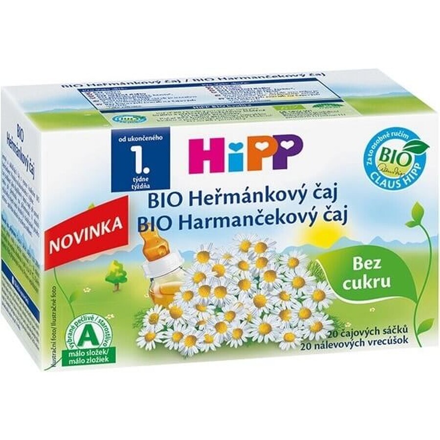 HiPP Organic Chamomile tea 20×1,5 g, thé à la camomille