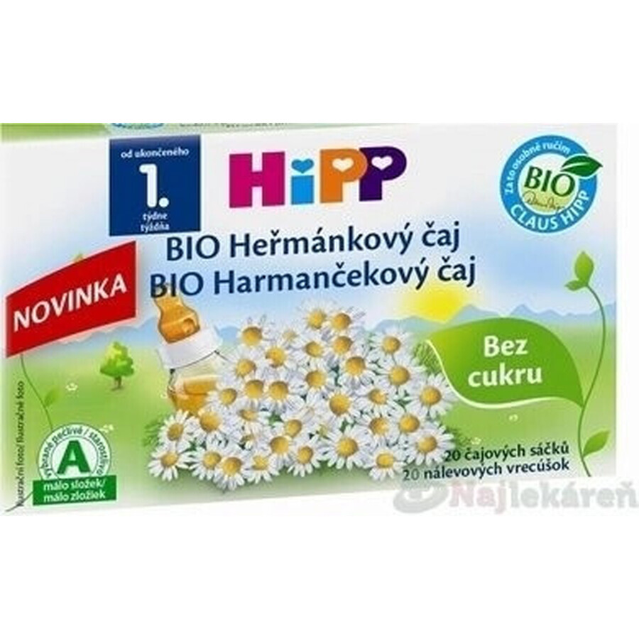 HiPP Organic Chamomile tea 20×1,5 g, thé à la camomille