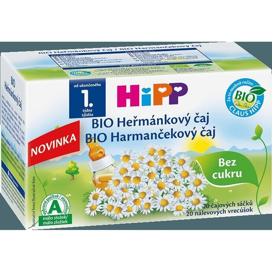 HiPP Organic Chamomile tea 20×1,5 g, thé à la camomille