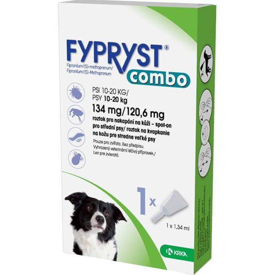 FYPRYST combo 134 mg/120,6 mg PSY 10-20 KG 1×1,34 ml, préparation contre les puces