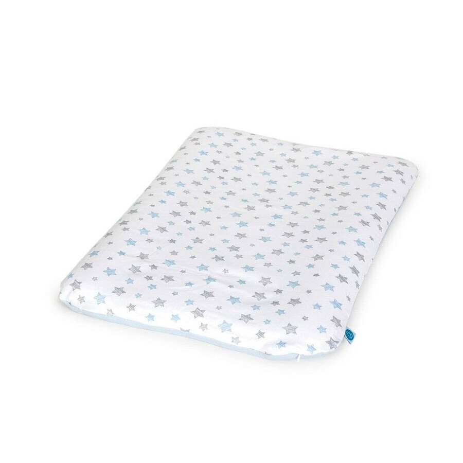 CEBA Funda blanda para cambiador 50 x 70 Gris Estrellas + Azul Estrellas 2pcs 1×2 pcs, estrella