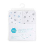 CEBA Funda blanda para cambiador 50 x 70 Gris Estrellas + Azul Estrellas 2pcs 1×2 pcs, estrella