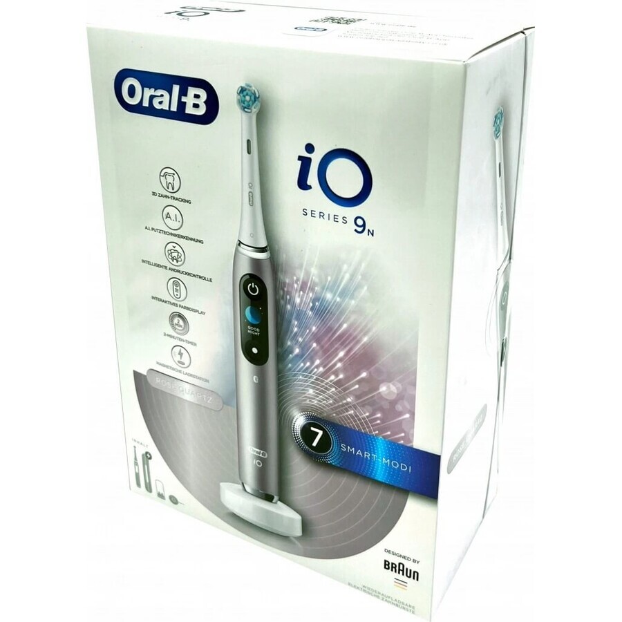 Oral B EK iO Series 9 Rose Quartz + toothbrush holder + travel case 1×1 set, electronic toothbrush