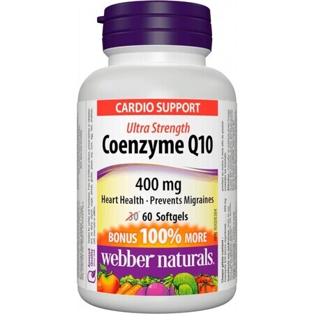 WEBBER NATURALS Coenzyme Q10 400 mg EXTRA EXTRA STRONG 1×60 cps, food supplement