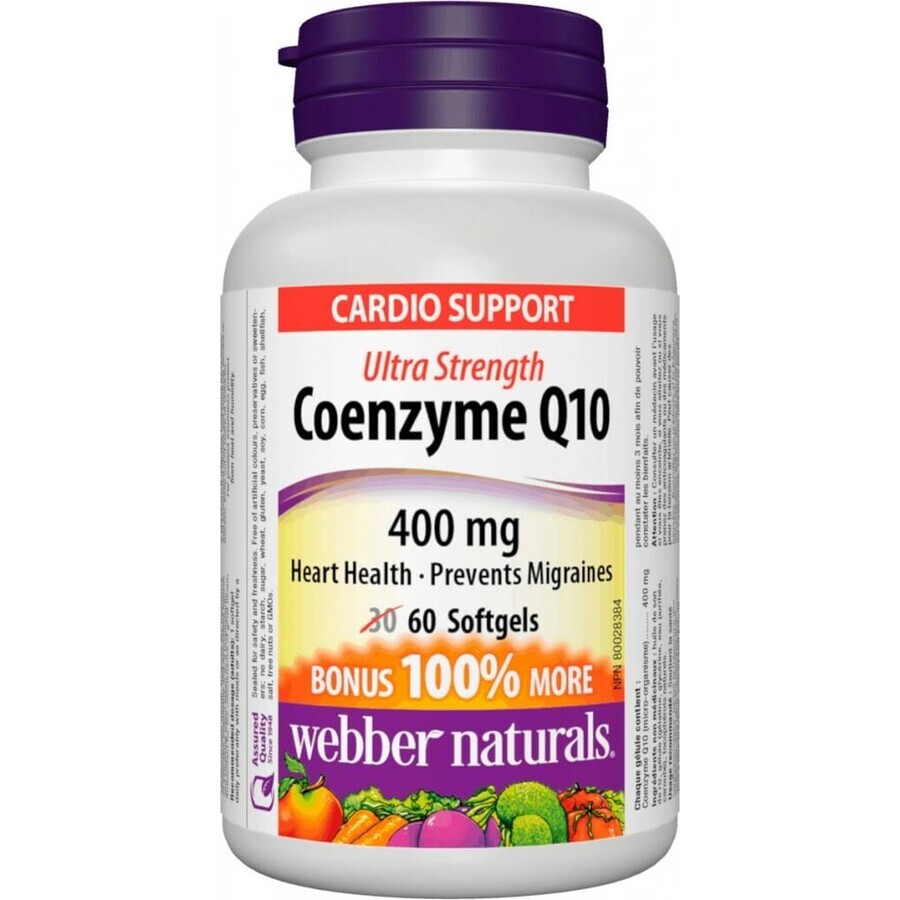 WEBBER NATURALS Coenzyme Q10 400 mg EXTRA EXTRA STRONG 1×60 cps, food supplement