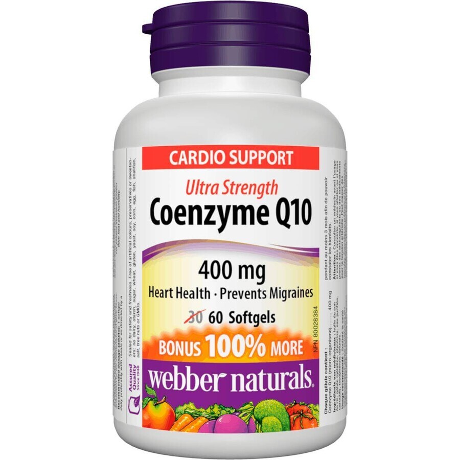 WEBBER NATURALS Coenzyme Q10 400 mg EXTRA EXTRA STRONG 1×60 cps, food supplement