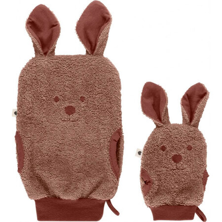 BIBS Kangaroo mănuși de baie din bumbac organic, Woodchuck 1×1 pereche, mănuși de baie