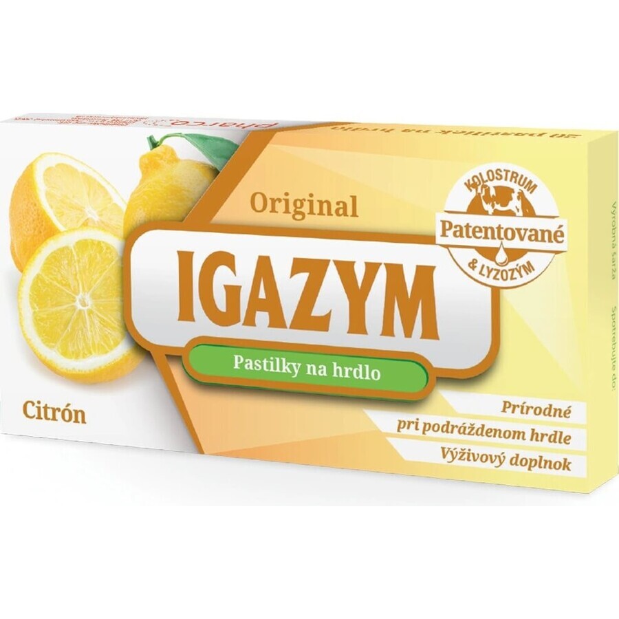 IGAZYM 1×20 pcs, pastilles au citron