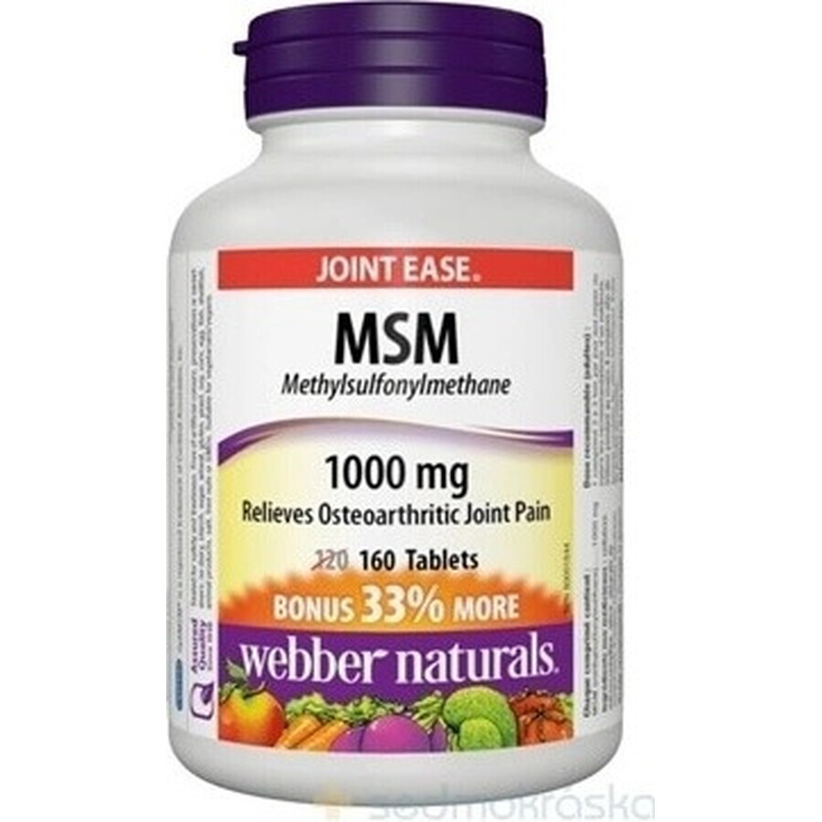 WEBBER NATURALS MSM 1000 mg BONUS 1×160 tbl, integratore alimentare