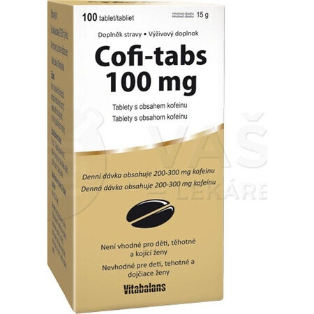 Vitabalans Cofi-tabs 1×100 tbl, tablets with caffeine