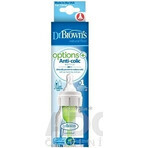 Dr.BROWN'S BABY BOTTLE OPTIONS+ 120 ml 1×1 unidad, estrecho, 0M+, anticólico, plástico, blanco