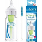 Dr.BROWN'S BABY BOTTLE OPTIONS+ 120 ml 1×1 unidad, estrecho, 0M+, anticólico, plástico, blanco