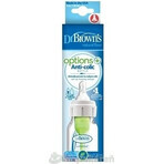 Dr.BROWN'S BABY BOTTLE OPTIONS+ 120 ml 1×1 unidad, estrecho, 0M+, anticólico, plástico, blanco