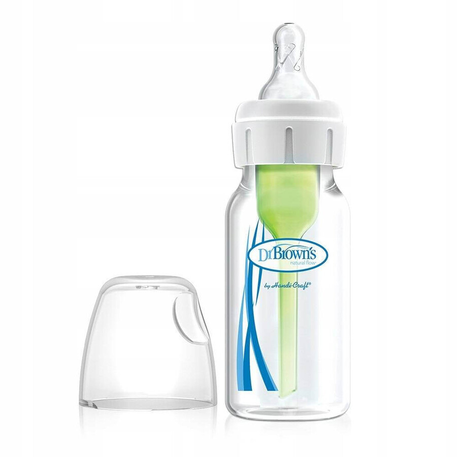 Dr.BROWN'S BABY BOTTLE OPTIONS+ 120 ml 1×1 unidad, estrecho, 0M+, anticólico, plástico, blanco