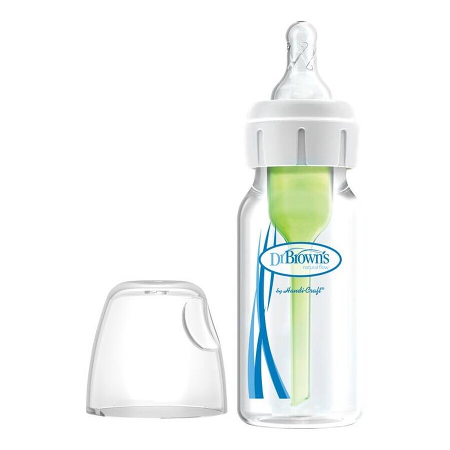 Dr.BROWN'S BABY BOTTLE OPTIONS+ 120 ml 1×1 unidad, estrecho, 0M+, anticólico, plástico, blanco