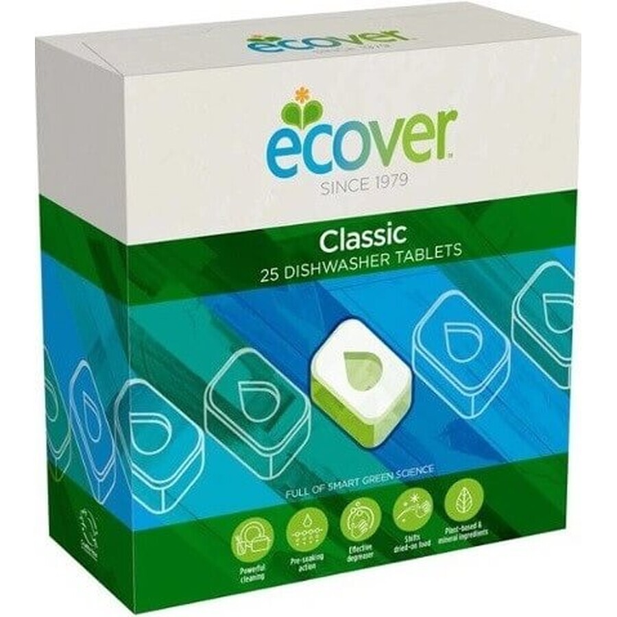 ECOVER tablettes pour lave-vaisselle 1x25 pcs, tablettes pour lave-vaisselle