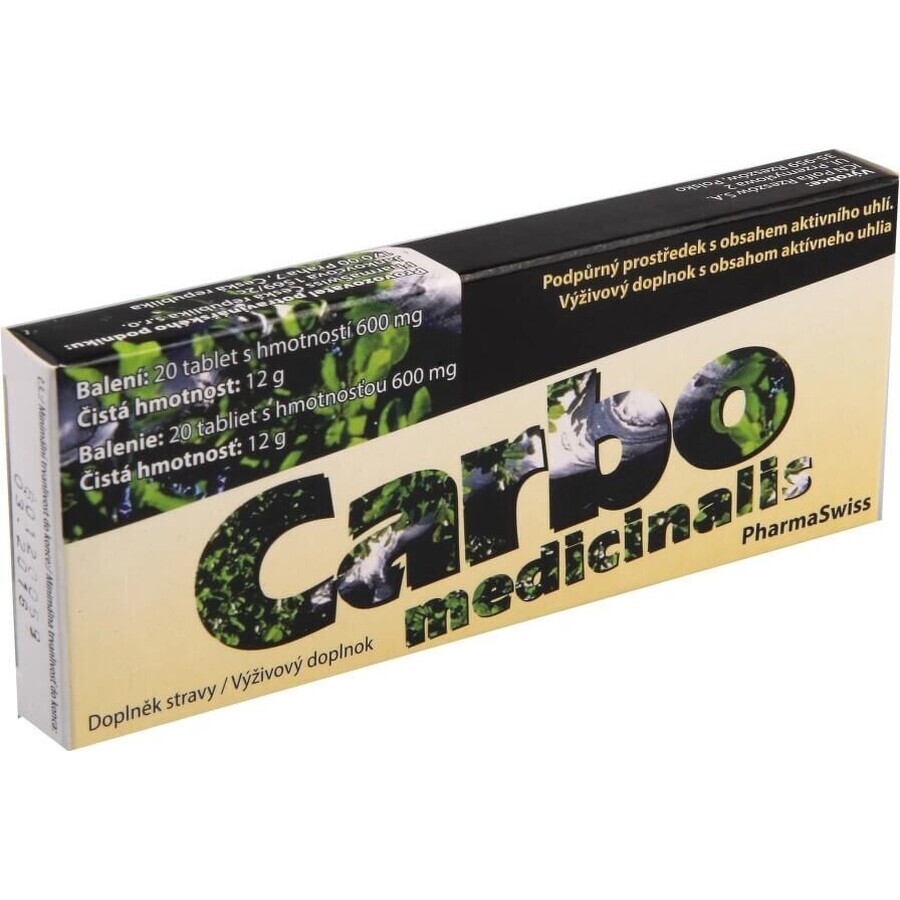 CARBO MEDICINALIS 1×20 tbl, complément alimentaire