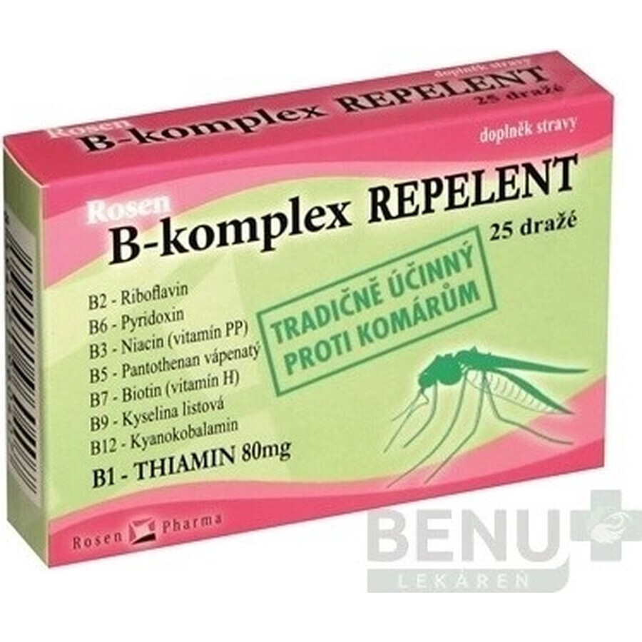 ROSEN PHARMA B-KOMPLEX B-KOMPLEX REPELLENT 1×25 tbl, répulsif en comprimés