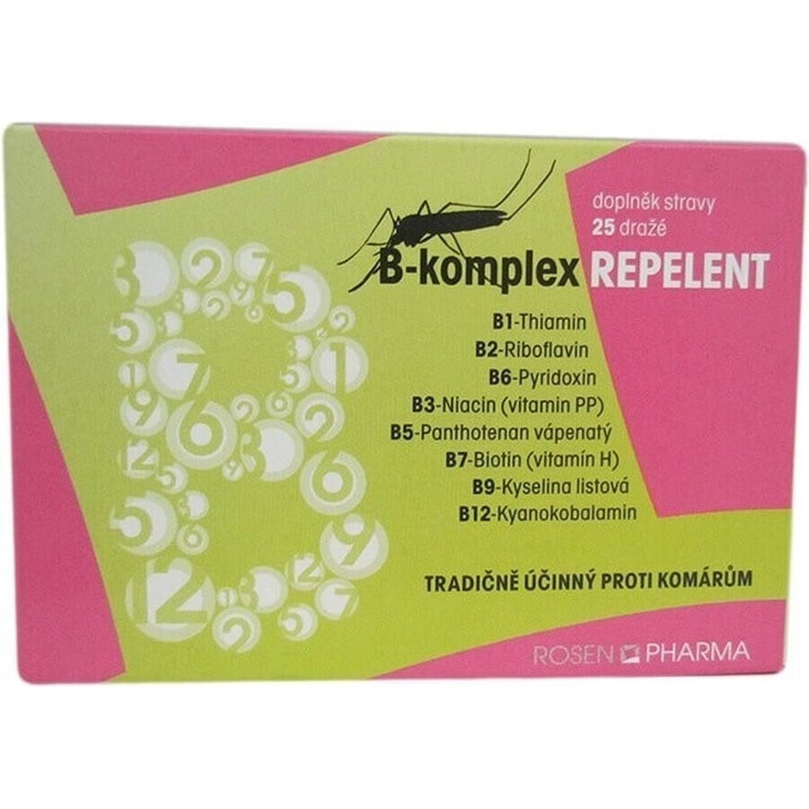 ROSEN PHARMA B-KOMPLEX B-KOMPLEX REPELLENT 1×25 tbl, répulsif en comprimés