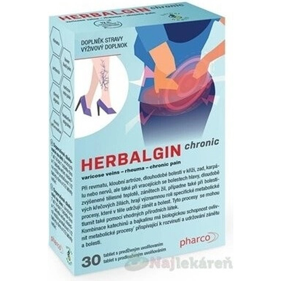 HERBALGIN chronic 1×30 tbl, food supplement for people with long-term inflammation in the body