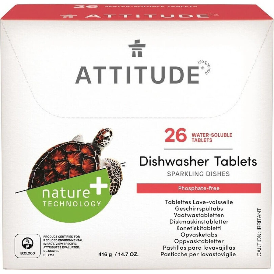 ATTITUDE Phosphate-free dishwashing tablets 1×26 pcs, dishwashing tablets