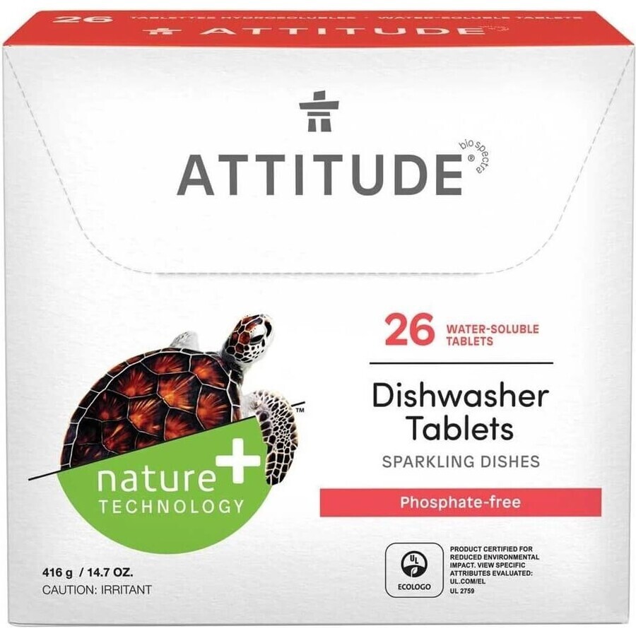 ATTITUDE Phosphate-free dishwashing tablets 1×26 pcs, dishwashing tablets