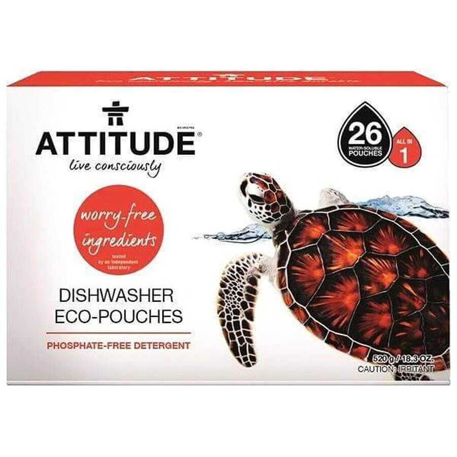 ATTITUDE Phosphate-free dishwashing tablets 1×26 pcs, dishwashing tablets