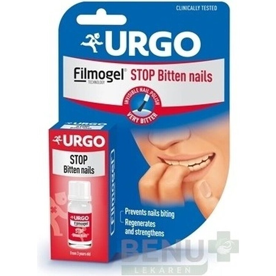 URGO FILMOGEL STOP NAIL BITING 1×9 ml, lac de unghii amar împotriva mușcării unghiilor