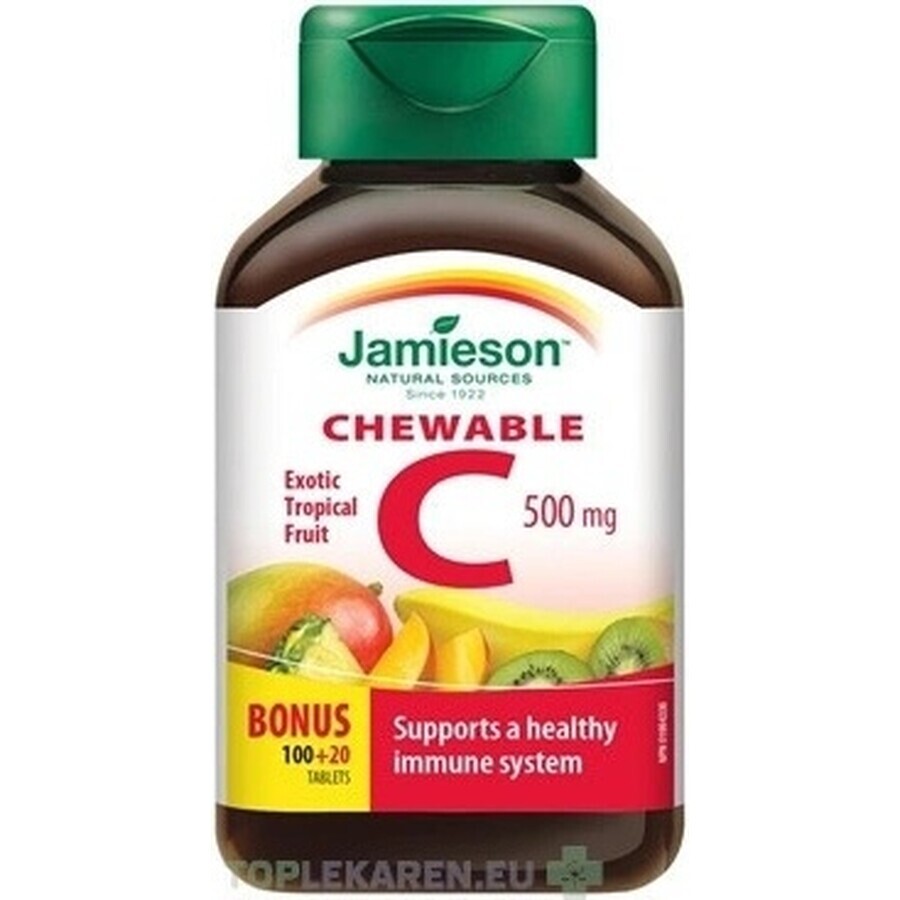 JAMIESON VITAMINE C 500 mg tropisch fruit 1×120 tbl, VITAMINE C, tropisch fruit